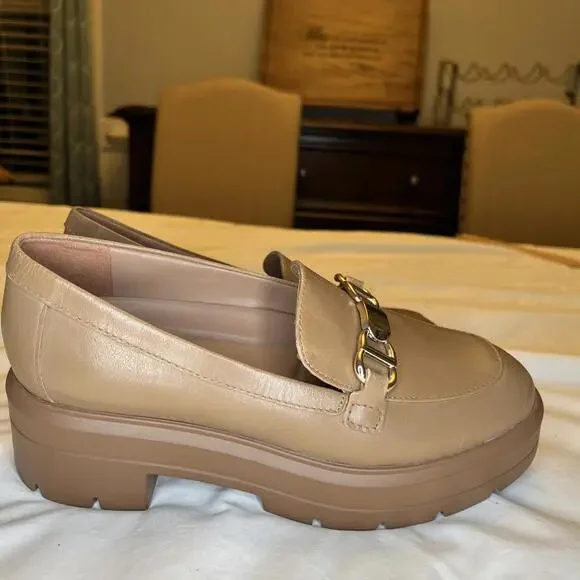 Naturalizer “Nina” Tan Metal Accents Platform Size 6M Loafer - Picture 5 of 6